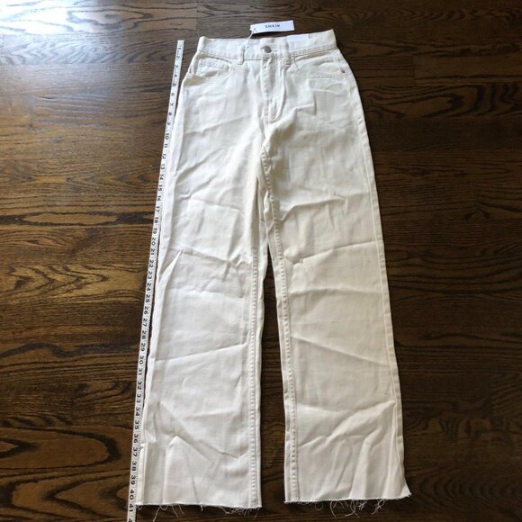 NEW SHEIN Off White High Waisted Wide Leg Jeans - Size 25 - Picture 5 of 9